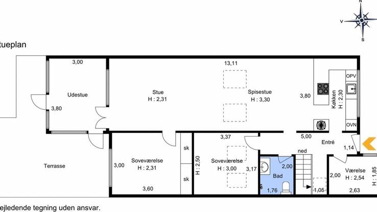 Plantegning over huset