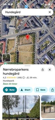 Der findes en hundepark tæt på hvor jeg bor 