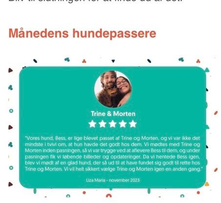 Meget stolte af at være Guddogs ‘Månedens hundepassere’ nov 2023 🐶🫶